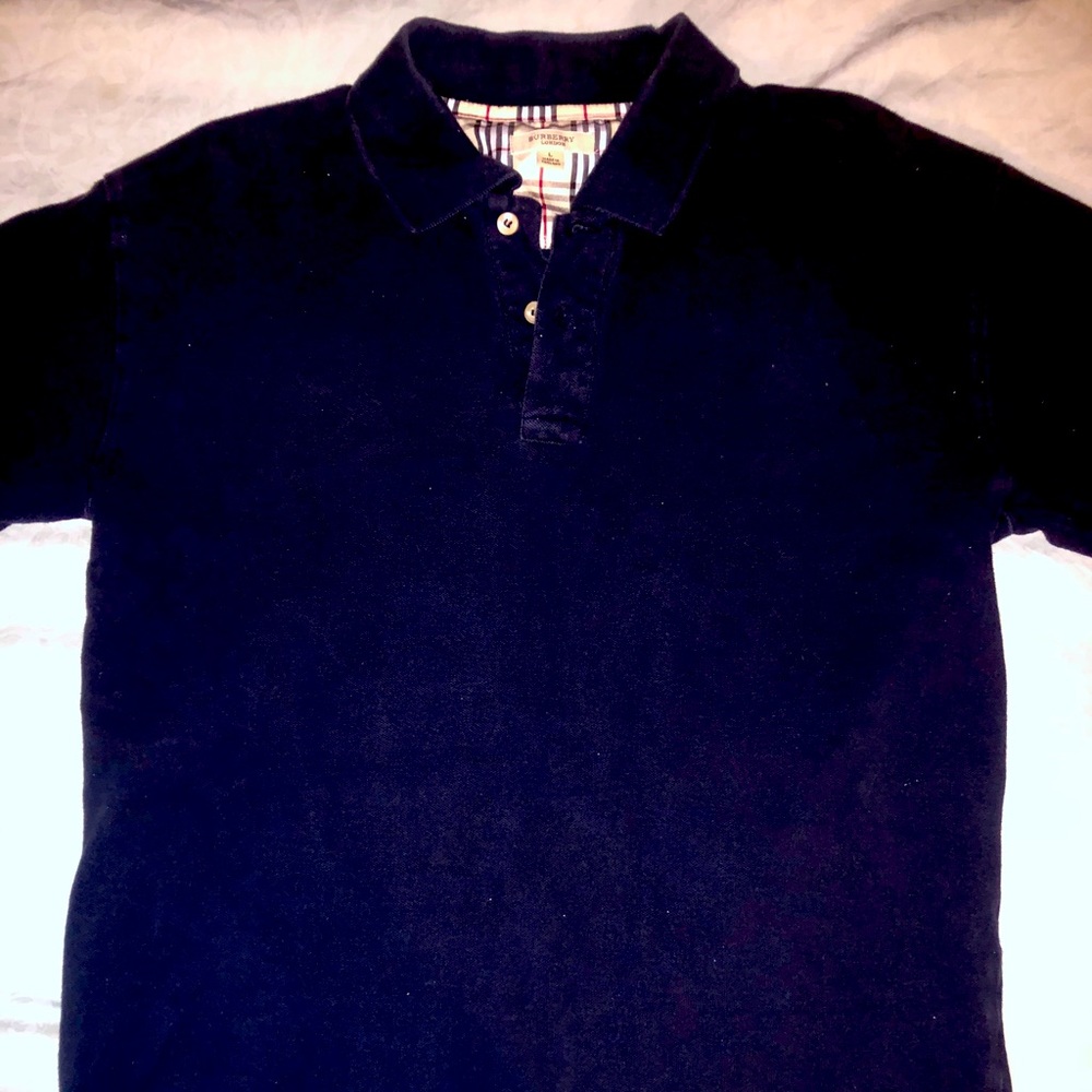 Burberry London Men’s Large Navy Blue Short Sleeve
